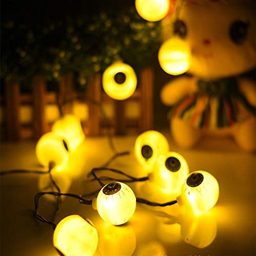 Elitlife Halloween String Lights, 20 LEDs 10.8ft LED Ghost Eyes Ball Fairy String Lights Battery Operated for Festival Party Halloween Decorations Indoor Outdoor Use (Warm White)