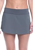 Penn Women's Active Skorts: Wide Band, Low Rise Tennis or Golf Skirt with Shorts,Dim Grey,Large