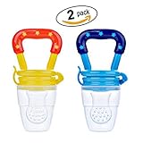 Set of 2 pcs Baby Fresh Food and Fruit Feeder Pacifier Nibbler BPA free, S and M Size, Colors Can be Pointed