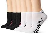 Puma Women's Run Low Cut No Show Socks (Pack of 6), White/Grey, 9-11