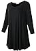 LARACE 3/4 Sleeve Shirts for Women Plus Size Tunic Dressy Top Loose Fit Flare T-Shirt(1X, Black)
