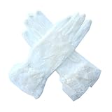 SACASUSA (TM) Short Wrist Sexy Bridal Wedding Lace Formal Gloves in White one size