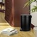 H+LUX Round Mini Trash Can with Lid Soft Close, Bathroom Trash Can with Removable Inner Wastebasket, Fingerprint Resistance, 0.8 Gallon/3 Liter, Black