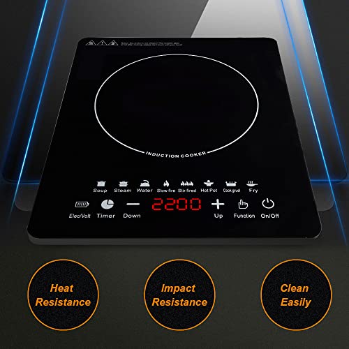 Portable Induction Burner, 2200W Electric Induction Countertop Burner
