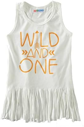 Meng Babys Little Girls Sleeveless WILD AND ONE Tassel Dress