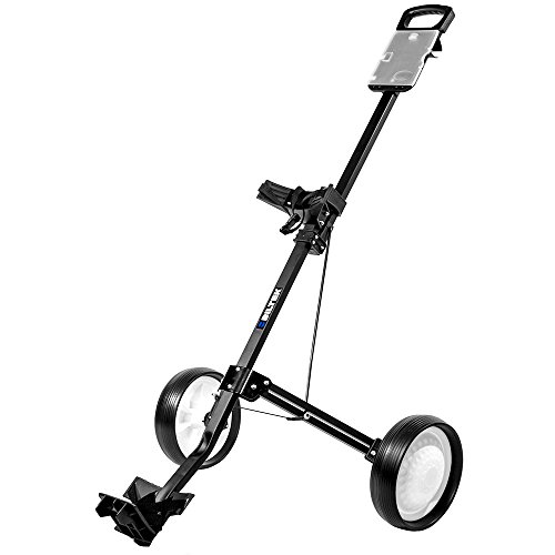 Biltek Biltek Golf Push Cart - Foldable 2-Wheeled Push Pull Golf Cart Trolley - Black