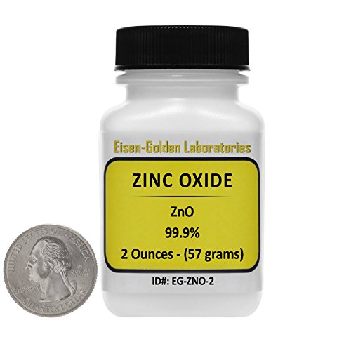 Zinc Oxide [ZnO] 99.9% ACS Grade Powder 2 Oz in a Mini Space-Saver Bottle USA