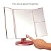 Spaire Vanity Makeup Mirror with Lights 3X/2X/1X Magnification, Trifold Travel Mirror, 180° Adjustable, Dual Power Supply, Lighted Cosmetic Mirror