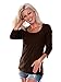 Kavio! Women Slub Jersey Scoop Neck 3/4 Sleeve