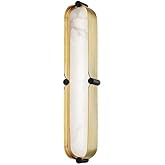 Hudson Valley Lighting Tribeca Small LED Bath Bracket - Aged Brass/Black Finish - Alabaster Shade