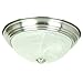 Yosemite Home Decor JK101-11SN 2-Light Flush Mount with Marble Glass Shade, Satin Nickel, 11-Inch