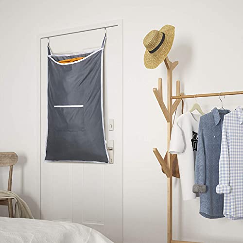 Chrislley Hanging Laundry Hamper Bag Over Door Laundry Basket Behind