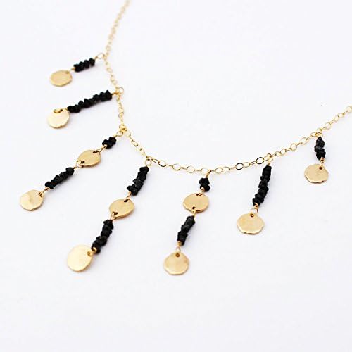 14k Gold Black Diamond Necklace. Raw Black Diamond Necklace by Jane Fuller Designs.
