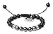 Bella.Vida Mens Womens Bracelet 8mm Natural Lava Stones Black Obsidian and Hematite Bead Therapy Adjustable Braided Bracelet with Lotus Charm