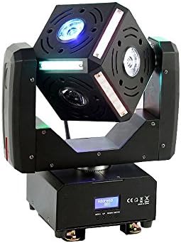 JUDYelc Professional LED Moving Beam Head Light Waterproof 100 Watt 4 in 1 RGBW 15/21 Channel Infinite Rotating Party Lights for Birthday Disco Dance Wedding Christmas Halloween karaoke