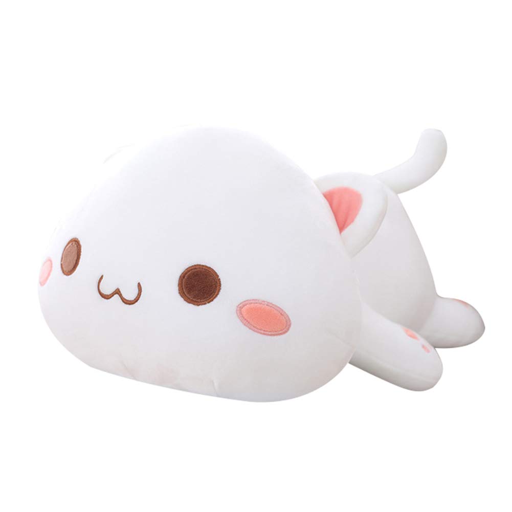 Uposao Cute Kitten Plush Toy Stuffed Animal Pet Kitty Soft Anime Cat Plush Pillow, Kawaii Lying Cat Soft Toy Cuddly Toy Plush Cushion Plush Doll Gift for Baby Children Girls Boys, 35cm