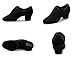 DLisiting Latin Dance Shoes Womens Black Oxford Cloth Ballroom Modern Dance Shoes (US7)