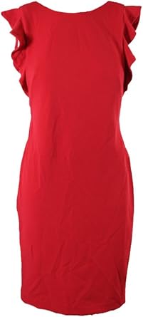 calvin klein red cocktail dress