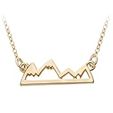 SENFAI Fashion Dainty Gold Silver Mountain Top Charm Necklace Snow Mountain