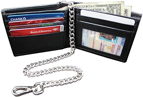 J T C JUZAR TAPAL COLLECTION Biker Chain Wallet for Men Button Closer Bill fold Tan Crazy Horse Brown Pure Leather Hand Crafted