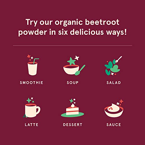 SB Organics Beetroot Powder - USDA Organic Non-GMO Superfood Beet Powder with Fibers, Vitamins, and Minerals - 16 oz.