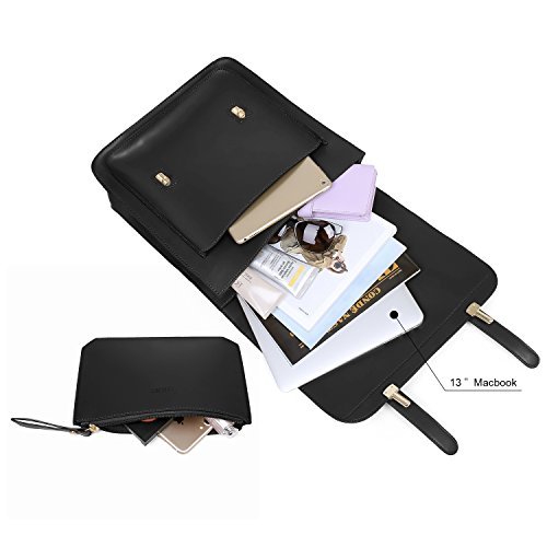 ECOSUSI Laptop Backpack Women Briefcase PU Leather Satchel Backpack for