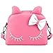 CMK Trendy Kids Cute Little Girls Cat Purse for Toddler Kids Mini Backpack Bags with Bows Crossbody Shouder Bag/Mini Backpack with Cute Ear in Candy Color (82003_Pink),regular