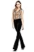 Poshsquare Women's Velvet Bell Bottom High Waist Flared Stretch Palazzo Pants USA Black L