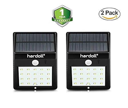 Hardoll Solar Lights for Home 20 LED Rechargeable Outdoor Motion Sensor Wall Lamp for Garden,Yard Waterproof (Pack of 2)