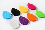 SAMRO 1 Rated Teardrop Aromatherapy Essential Oil Diffuser Necklace Locket Pendant 32 Thickened Refill Pads Washable Highly Absorbent White/Black/Cyclamen/Light Green/Orange/Yellow/Purple/Light Blue