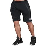 EU Men's Gym Workout Shorts Jogger Running Bodybuilding Shorts Black Small