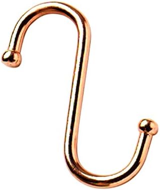 Merriway BH03899 (12 Pcs) Coppered Kitchen Utility Rack S-Hook, Ball End 75mm (3 inch) - Pack of 12 Pieces