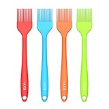 EXVI 4-Piece 10 Inch Large Basting Silicone Brush Heat Resistant Pastry Brushes Barbecue Brush For Grilling Cooking Baking(Blue Orange Green Red)