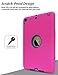 iPad Mini Case, Vogue Shop 2in1 Hybrid Case Cover for iPad Mini 1 2 3 Hard Cover for iPad Mini Printed Design Pc+ Silicone Hybrid High Impact Defender Case Combo Hard Soft Case Cover (Rose+Teal)