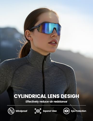 Lamicall 24g Polarized Sports Sunglasses for Men Women - [24g Ultralight] [Adjustable Nose Pad] UV400 Protection Sun Glasses for Running Cycling Baseball Fishing