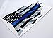 AZ House of Graphics Thin Blue Line Flag Decal Tattered Thin Blue Line Sticker Support Law Enforcement Flag Stickers Blue Lives Matter Sticker for Car Window Truck Motorcycle Made in USA - 2 Pack