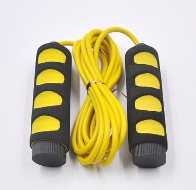 Adjustable Jump Rope 9ft Comfortable Handles,Skipping Rope Anytime for Exercise, Crossfit, Boxing, Workout and Fitness, Best Gifts for Boys and Girls Age 5-10yera and Adult(color:black&yellow)