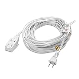 Cable Matters 16 AWG 2 Prong Extension Cord (3 Outlet Extension Cord) with Tamper Guard White in 25 Feet - Available 6FT - 25FT