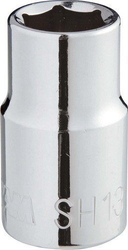 Short Socket 1/2-Inch / 6 Teeth 24 mm chromé Brillant