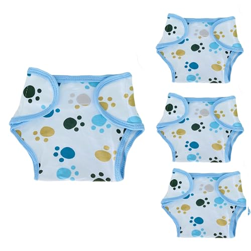 PEDOLLTREE 4 PCS Reborn Baby Doll Diapers Underwear Accessories for 17-22 Inch Reborn Doll Diapers Reusable Washable