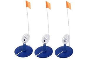 BLOWEST Ice Fishing Tip Up, Tip Up Flag Indicators with Orange Pole Flags, Ice Fishing Flag Tip Up Winter Fishing Rod Marker 
