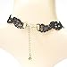 Charm.L Grace Black Flower Lace Gothic Lolita Beads Pendant Choker Necklace