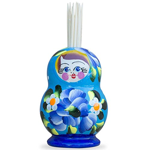 2.5" Set of 3 Matryoshka Russian Nesting Dolls Wooden Toothpicks Holders in Assortment
