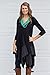 Wearlove Womens Asymmetrical Big Hem Causal Long Sleeve Tunic T-shirt Dress Black XL