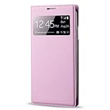 ABC S-view Window Flip Leather Case Cover for Samsung Galaxy S4 Iv I9500 (Pink)