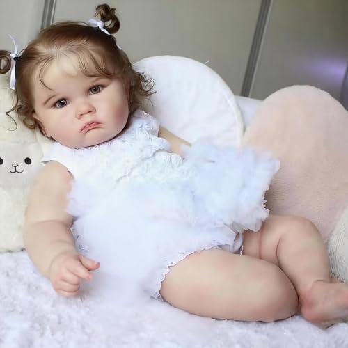 Bebê Reborn Boneca Menina Grandes 65cm Corpo de Pano (60cm Menina Olhos Azuis)