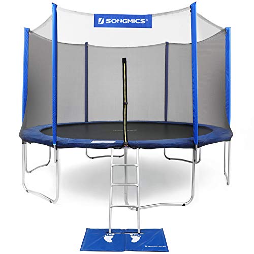 SONGMICS Trampoline with Enclosure Net, Safety Pad, Ladder, Jumping Mat
