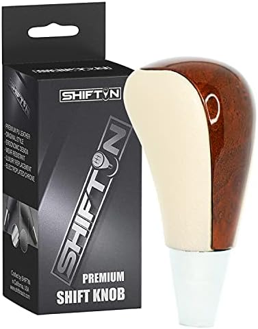 SHIFTIN Automatic Leather & Wood Replacement Gear Stick Shift Knob Head Handle Lever fit for Toyota Camry Rav4 Sienna Venza and fits Lexus (Tan Beige Leather / Burl Wood): Home Improvement