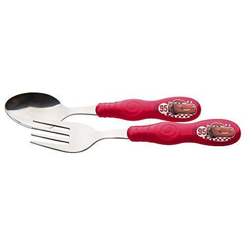 Zak! Designs Easy Grip Flatware, Children's Spoon and Fork with Disney