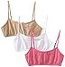 Maidenform Girls' Crop Bra 3 Pack, Nude/Pink/White, Medium